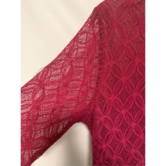 J. Gee Women's Floral Lace A Line Dress Red Size Medium - Picture 5 of 7